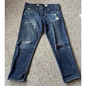 AG Adriano Goldschmied Piper Crop Slouchy Slim Distressed Jeans Size 28